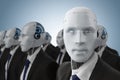 Group of robotic businessman