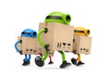 Group of robots postman