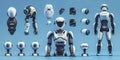 A group of robots standing next to each other. Suitable for technology concepts