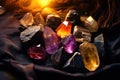 a group of rocks and crystals Royalty Free Stock Photo