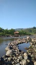 The Group of Rocks Lined-Up Beautifully in the Kaligarang River, Gubuk Serut, Gunungpati, Semarang, Central Java, Indonesia