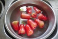 Group of rose apple washing in basin, Close up shot