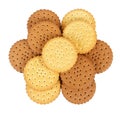 Group of round biscuits