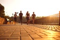 Group of runners in the park in the morning. Royalty Free Stock Photo