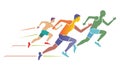 Group of Runners in a Race, Speed and Spirit, vector design Generative AI Royalty Free Stock Photo