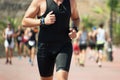 Group of runners in the triathlon Royalty Free Stock Photo