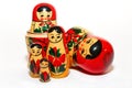 A Group of Russian Dolls Isolated
