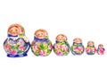 Group of Russian nesting dolls Royalty Free Stock Photo