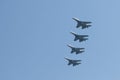 Group of russian supersonic fighters Sukhoi Su-27