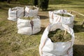 Group of Sacks full of cut grass