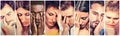 Group of sad depressed people. Unhappy men women Royalty Free Stock Photo