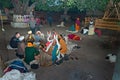 Group of Sadhus play in local musical instruments in Orchha