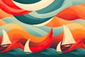 A group of sailboats floating on top of a body of water. Generative AI image.