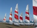 Group of sailing boats on the beach Royalty Free Stock Photo