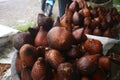 stall of a salak fruit seller on the side of the road