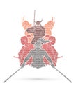 Group of Samurai, Ready to fight action graphic vector Royalty Free Stock Photo
