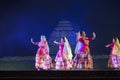 Group of Sattriya Dancers performing Sattriya Dance on stage at Konark Temple, Odisha, India.An assamese classical indian dance.