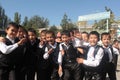 Group of school boys, uzbekistan