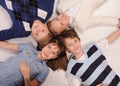 group of school children together. Studio picture, white background Royalty Free Stock Photo