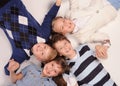 group of school children together. Studio picture, white background Royalty Free Stock Photo