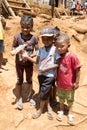 Group school kids on break, Madagascar