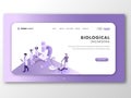 Group of scientist doing research on Genome DNA in Biological lab. Landing page design.