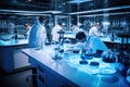 Group of Scientists Conducting Experiments in Laboratory, The laboratory is used for scientific research to test and research Royalty Free Stock Photo
