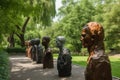 group of sculptures in a park, each offering its own unique view