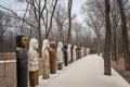 group of sculptures in a park, each offering its own unique view