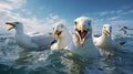 Group of Seabirds in Their Natural Habitat generated by AI tool