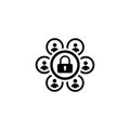 Group Security Icon. Flat Design