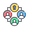 Group security icon. internet security, creative group security concept