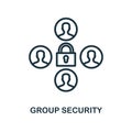 Group Security icon outline style. Thin line creative Group Security icon for logo, graphic design and more