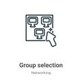 Group selection outline vector icon. Thin line black group selection icon, flat vector simple element illustration from editable