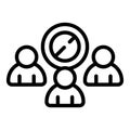 Group self isolation icon outline vector. Home quarantine