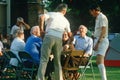 A group of senior citizens socializing,