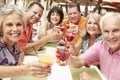 Group Of Senior Friends Enjoying Cocktails In Bar Together Royalty Free Stock Photo