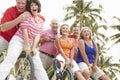 Group Of Senior Friends Having Fun On Bicycle Ride Royalty Free Stock Photo