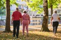 A group of senior friends takes a well-deserved break in nature, fostering not only fitness but also camaraderie and a Royalty Free Stock Photo