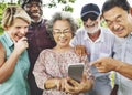 Group Of Senior Retirement Using Digital Lifestyle Concept Royalty Free Stock Photo