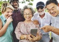 Group Of Senior Retirement Using Digital Lifestyle Concept