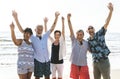 Group of seniors on the beach Royalty Free Stock Photo