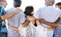 Group of seniors on the beach Royalty Free Stock Photo