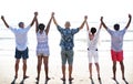 Group of seniors on the beach Royalty Free Stock Photo