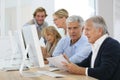 Group of seniors in business training course Royalty Free Stock Photo