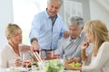 Group of seniors having lunch together Royalty Free Stock Photo