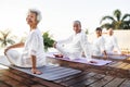 Group of seniors practicing yoga Royalty Free Stock Photo