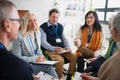 Group of seniors with singing together at choir rehearsal. Royalty Free Stock Photo