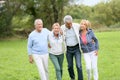 Group of seniors on a trip in nature Royalty Free Stock Photo