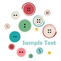 Group of Sewing Buttons with Sample Text